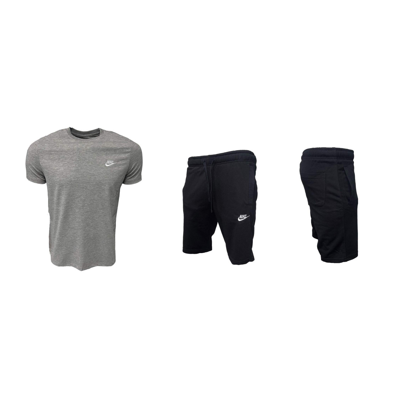Мъжки спортен къс комплект Nike Classic Shorts + T-shirt Grey Black